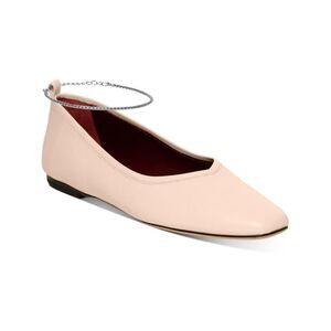 STAUD Womens Beige Chain Maeve Toe Block Heel Slip On Leather Ballet Flats 36